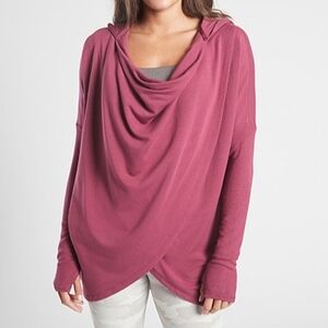 Athleta Berry Cowl Neck Hoodie